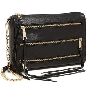 Rebecca Minkoff 5 Zip Leather Crossbody